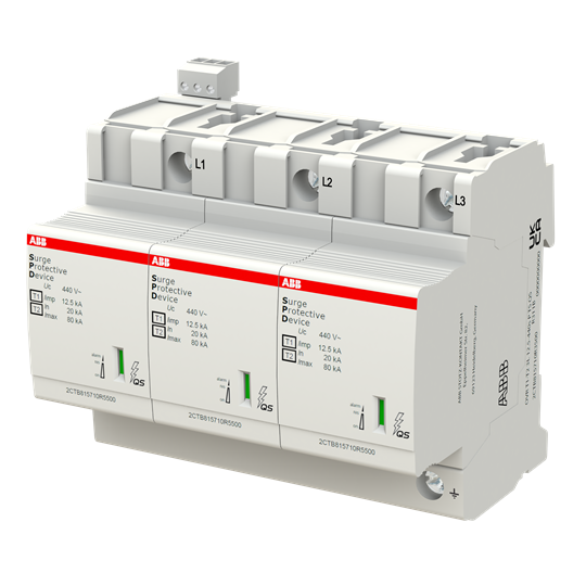 Kombi-Ableiter T1-T2 12.5kA/Pol, TNC 3, Uc 440V, Up 1, 6 kV, TS
