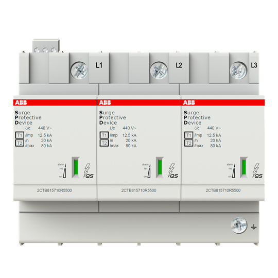 Kombi-Ableiter T1-T2 12.5kA/Pol, TNC 3, Uc 440V, Up 1, 6 kV, TS