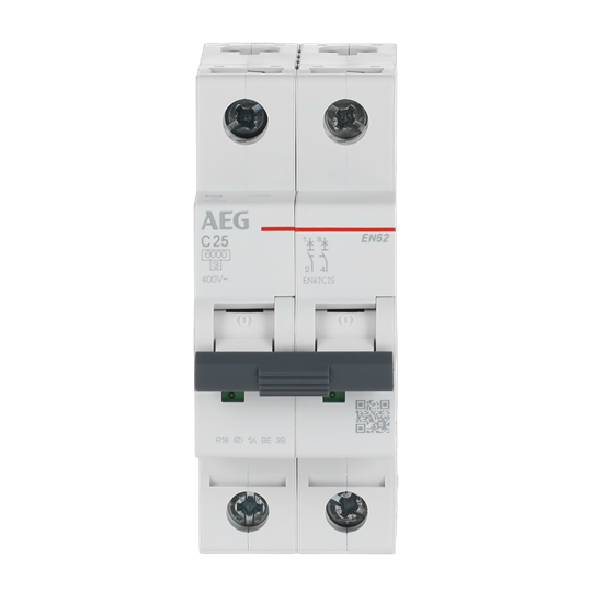Disjoncteur AEG ElfaPlus 6 kA, caractéristique C, 25 A, 2P