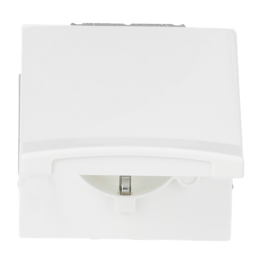SCHUKO® Steckdosen-Einsatz mit Klappdeckel alpinweiß - Allwetter 44® (IP44)