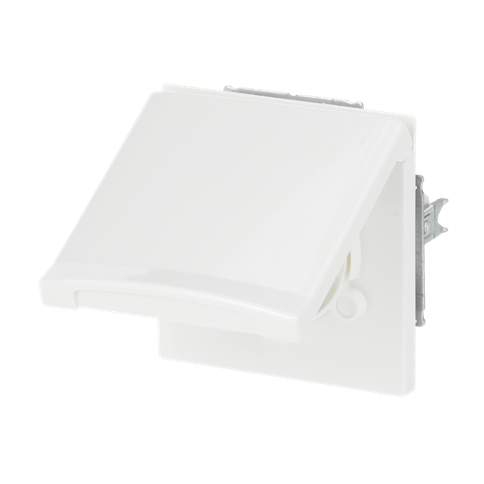 SCHUKO® Steckdosen-Einsatz mit Klappdeckel alpinweiß - Allwetter 44® (IP44)