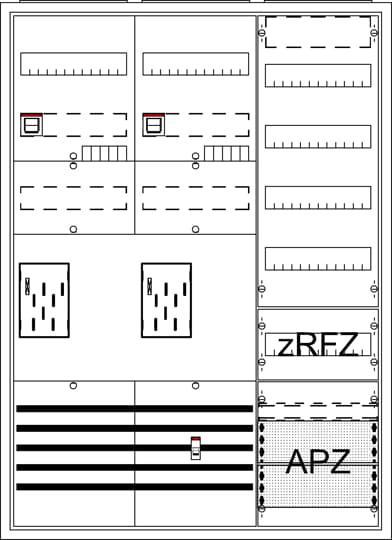 Armoire complète, BKE-I, A37 2Z1V4A2z Q16, Classe de protection II, degré de protection IP31