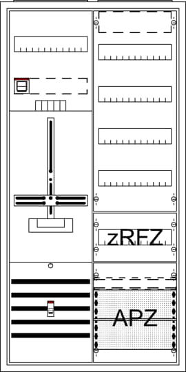 Armoire complète, trois points, A27 1Z1V4A2z Q16, classe de protection II, classe de protection IP31