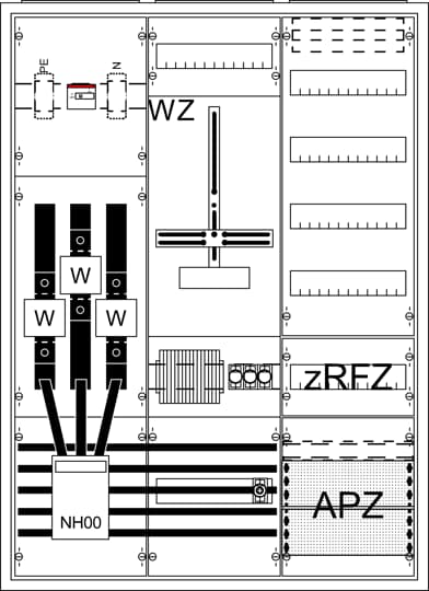 Armoire complète de mesure et de convertisseur 7RE 3FB, 100 A (RDF=1) à 25°C 2CPX056211R9999