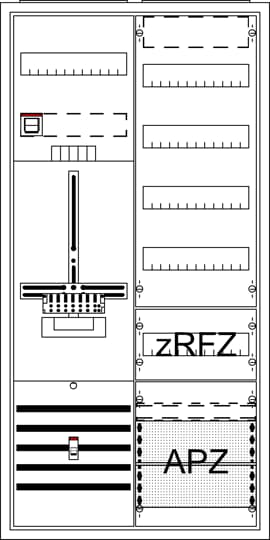 Armoire à compteur équipée