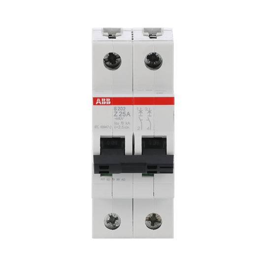 Disjoncteur Z-Char., 6 kA, 25 A, 2P