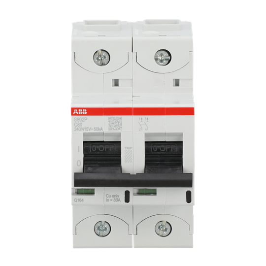 Disjoncteur haute performance 80A, type C, Icu=50 kA 240/415V AC, 2P