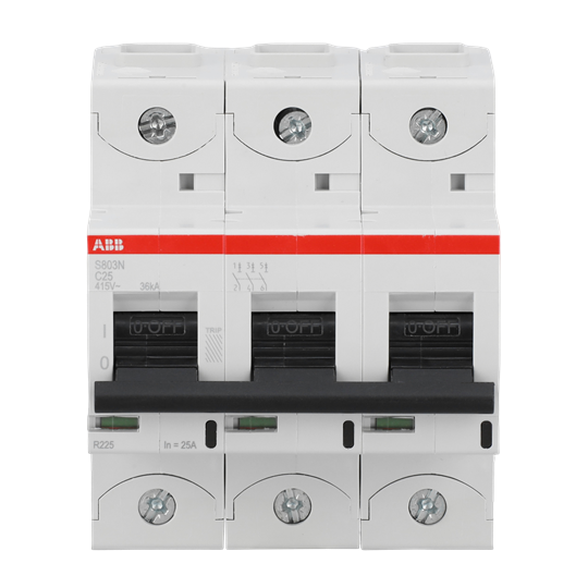 Disjoncteur haute performance, 25 A, C, 400 V CA=Icu 36kA, 690 V CA=Icu 4,5kA,
