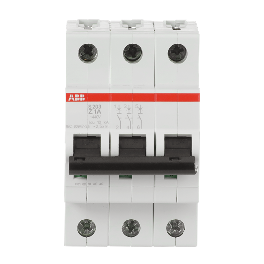 Disjoncteur Z-Char., 6 kA, 1 A, 3P