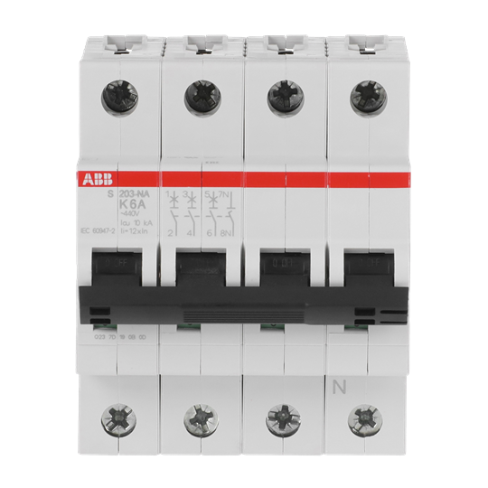 Interrupteur automatique K-Char., 6 kA, 6 A, 3P+NA