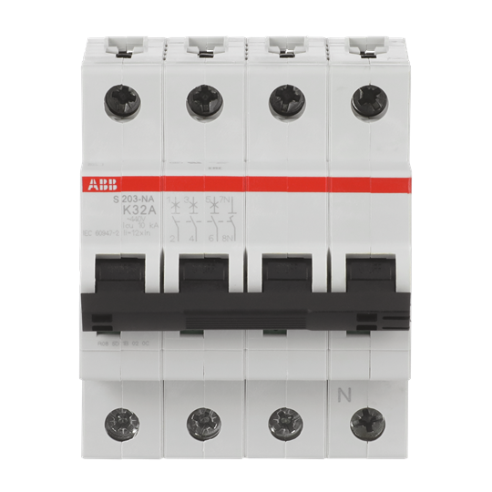 Disjoncteur K-Char., 6 kA, 32 A, 3P+NA