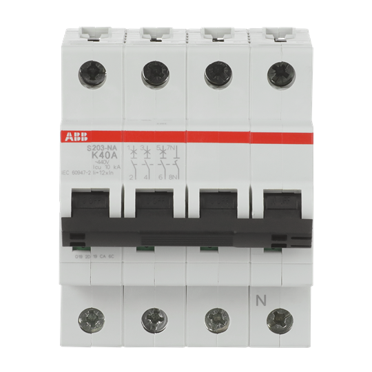 Disjoncteur K-Char., 6 kA, 40 A, 3P+NA