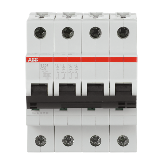 Disjoncteur C-Char., 6 kA, 3 A, 4P