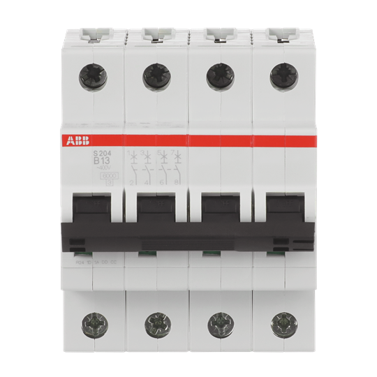 Disjoncteur B-Char., 6 kA, 13 A, 4P