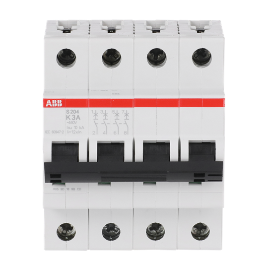 Disjoncteur K-Char., 6 kA, 3 A, 4P