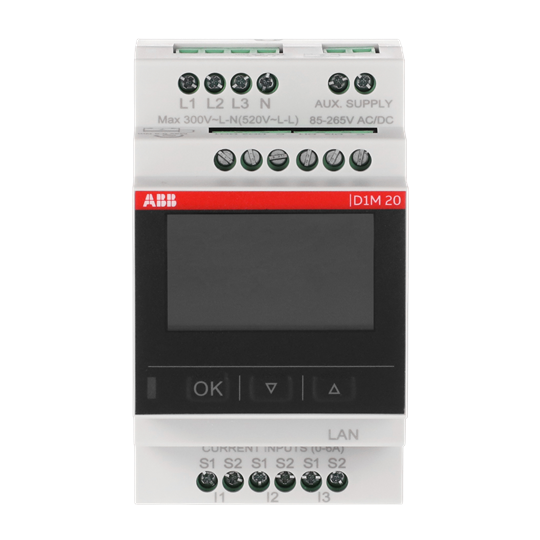 Multimessgerät Modbus TCP, Klasse 0,5 2 DI, 2 DO, LCD-Display
