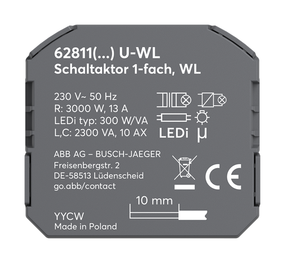 Schaltaktor 1-fach, UP Wireless