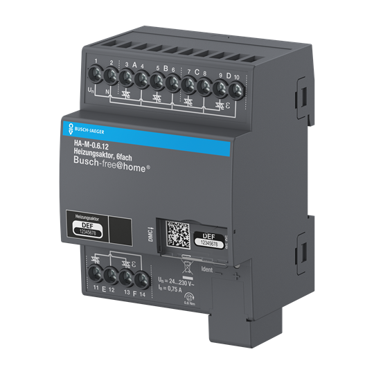 Heizungsaktor, 6-fach, 230 V, REG, BJE für Busch-free@home®