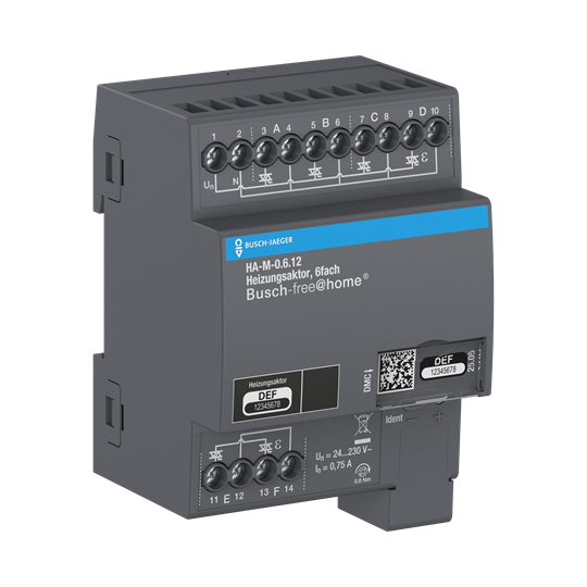 Heizungsaktor, 6-fach, 230 V, REG, BJE für Busch-free@home®