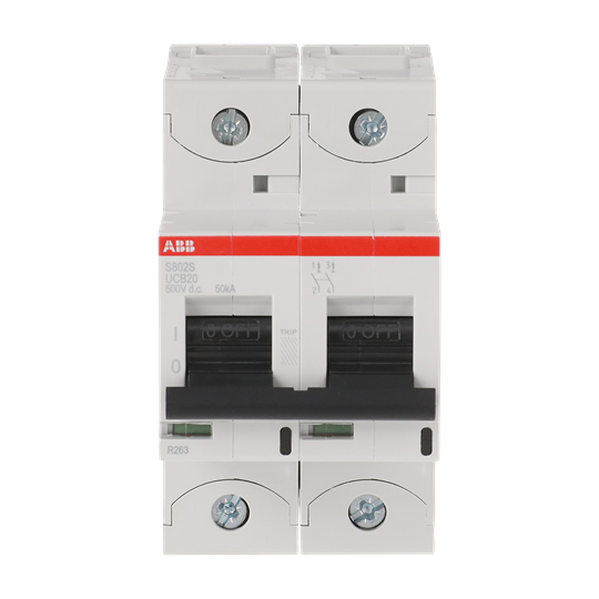 Disjoncteur haute performance, 20A, B, 500VDC=Icu 50kA, 2P