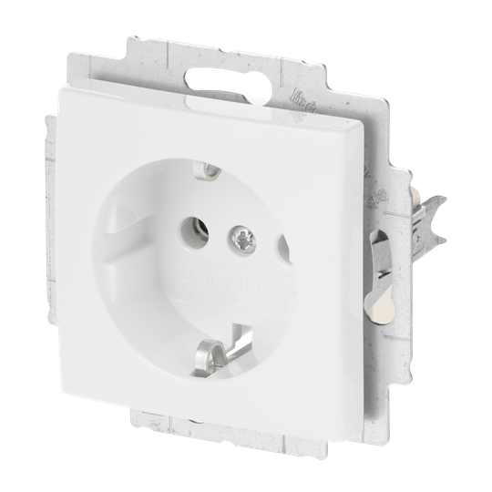 SCHUKO® Steckdosen-Einsatz mit Steckanschluss alpinweiß - Busch-balance® SI