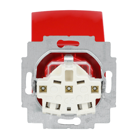 SCHUKO® Steckdosen-Einsatz Safety+ mit Klappdeckel rot - Busch-balance® SI