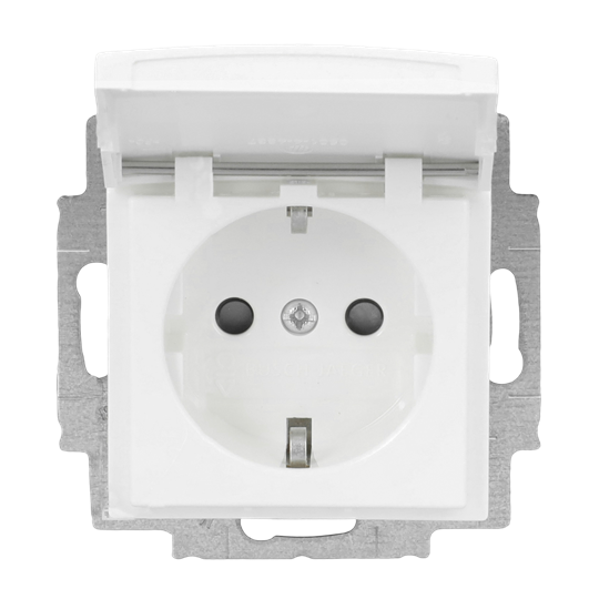 SCHUKO® Steckdosen-Einsatz Safety+ mit Klappdeckel mit Beschriftungsfeld