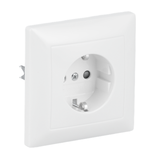 SCHUKO® Steckdose Safety+ alpinweiß - Busch-balance® SI Vollplatte
