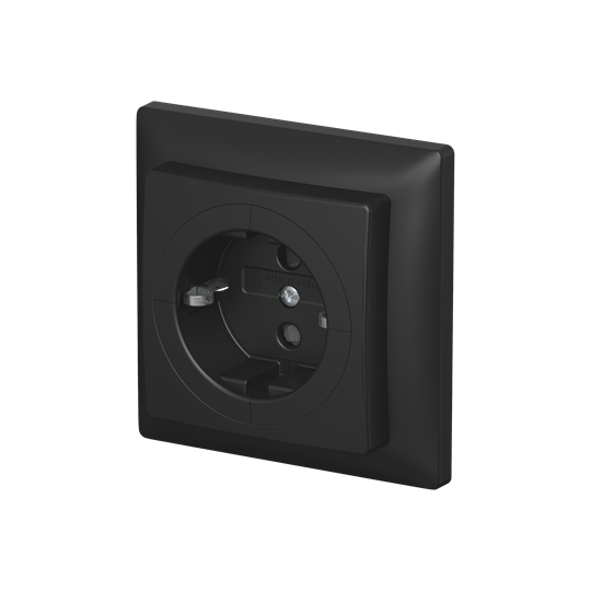 Busch-Objektsteckdose® SCHUKO® Steckdose Safety+ schwarz matt -