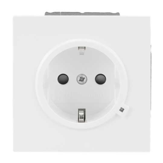 SCHUKO® Steckdosen-Einsatz Safety+ mit LED Kontrolllicht /grün studioweiß -