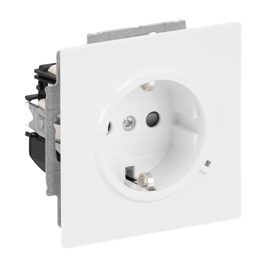 SCHUKO® Steckdosen-Einsatz Safety+ mit LED Kontrolllicht /grün studioweiß -