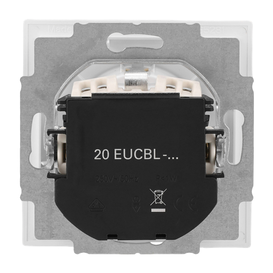SCHUKO® Steckdosen-Einsatz Safety+ mit LED Kontrolllicht /grün studioweiß -