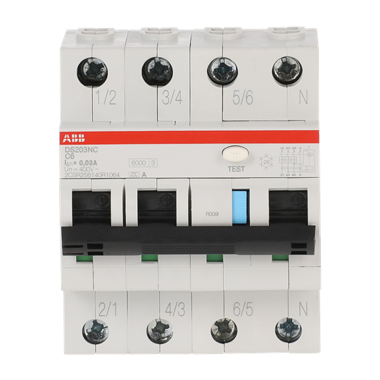 Disjoncteur FI/LS 6kA 3P+N, Type A, C 6, 30mA 6kA IEC/EN 61009, 10kA IEC/EN 60947-2