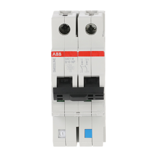 Disjoncteur B-Char., 10 A, NP, 10 kA, 2P, enfichable