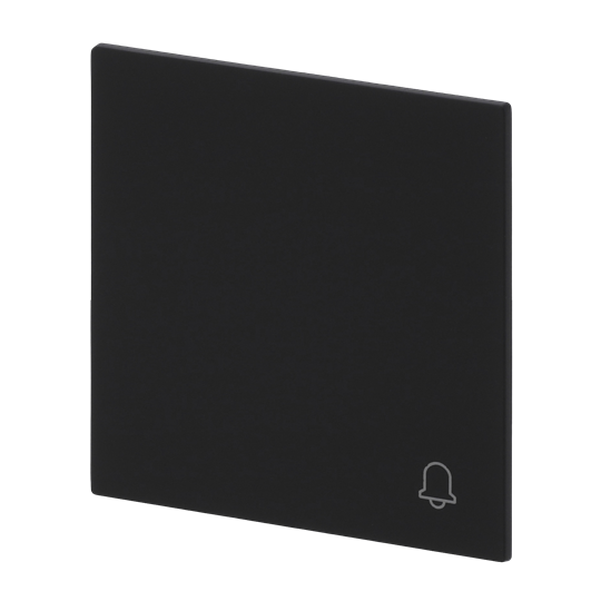 Wippe mit Aufdruck Symbol "Klingel" für Schalter/Taster, 1-fach schwarz matt -
