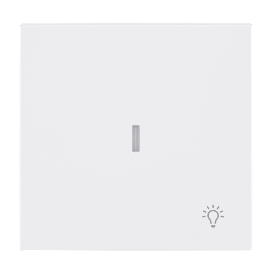 Wippe mit Aufdruck Symbol "Licht" mit kleiner transparenter Kalotte für