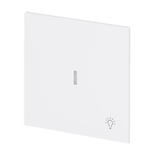 Wippe mit Aufdruck Symbol "Licht" mit kleiner transparenter Kalotte für