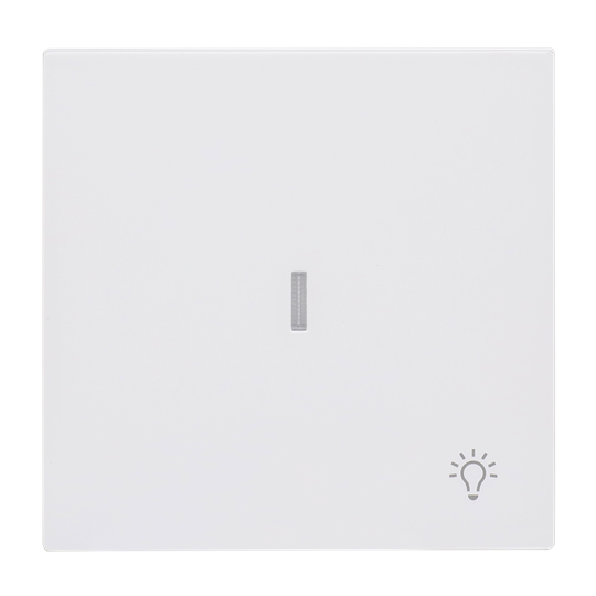 Wippe mit Aufdruck Symbol "Licht" mit kleiner transparenter Kalotte für