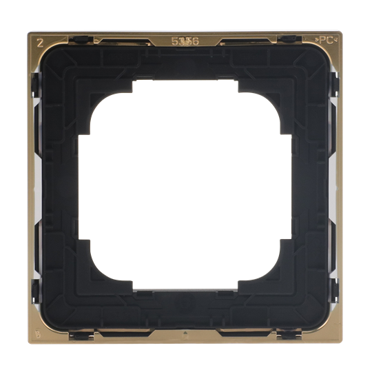 Abdeckrahmen mit Dekorring 1-fach schwarz matt/gold - Busch-art linear®