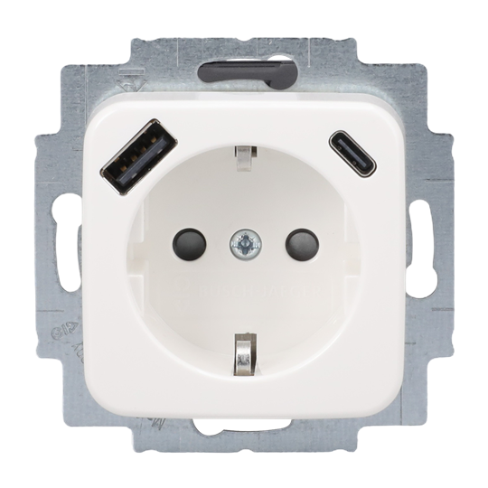 SCHUKO® USB-Steckdosen-Einsatz Safety+ mit USB A/C alpinweiß - Reflex SI