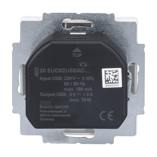 SCHUKO® USB-Steckdosen-Einsatz Safety+ mit USB A/C studioweiß matt -