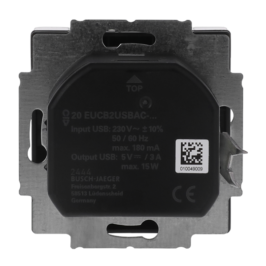 SCHUKO® USB-Steckdosen-Einsatz Safety+ mit USB A/C schwarz matt - Plattform 63