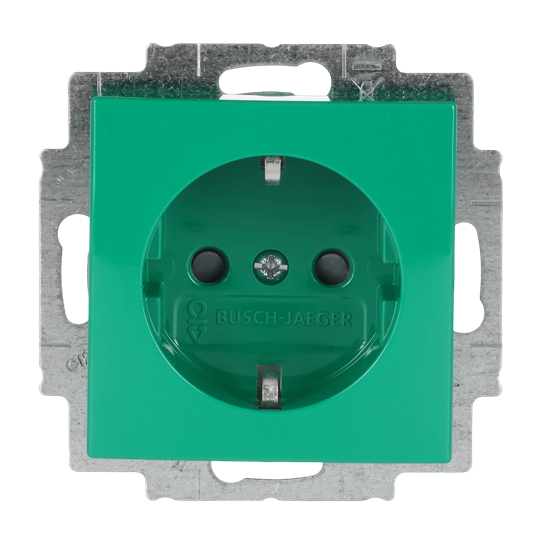 SCHUKO® Steckdosen-Einsatz Safety+ grün - Busch-balance® SI
