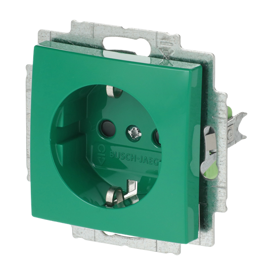SCHUKO® Steckdosen-Einsatz Safety+ grün - Busch-balance® SI