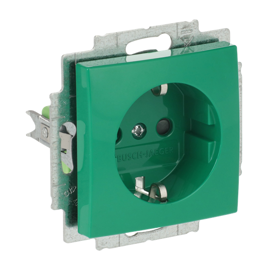 SCHUKO® Steckdosen-Einsatz Safety+ grün - Busch-balance® SI