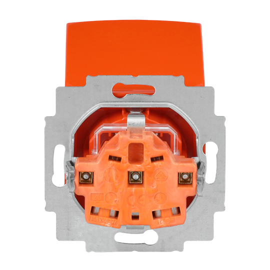 SCHUKO® Steckdosen-Einsatz Safety+ mit Klappdeckel orange - Busch-balance® SI
