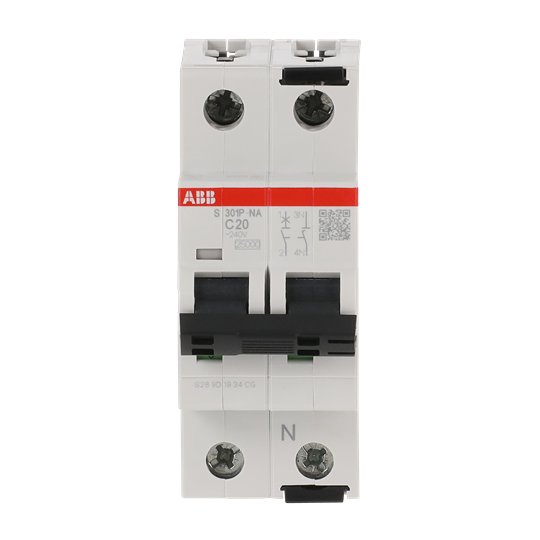 Disjoncteur C-Char., 25 kA, 20A, 1+NA 2CDS381103R0204