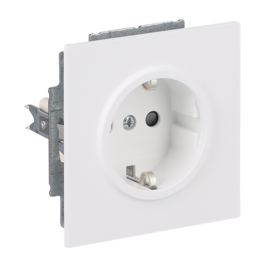 SCHUKO® Steckdosen-Einsatz Safety+ studioweiß matt - Busch-art linear®