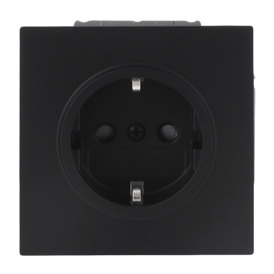 SCHUKO® Steckdosen-Einsatz Safety+ schwarz matt - Busch-art linear®