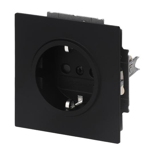 SCHUKO® Steckdosen-Einsatz Safety+ schwarz matt - Busch-art linear®